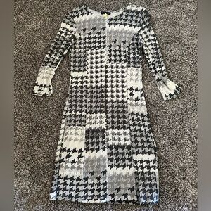 Venus Gray and White Pattern Dress